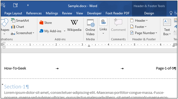 How to Insert Page X of Y into a Header or Footer in Word 