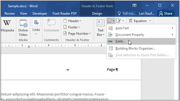 How to Insert Page X of Y into a Header or Footer in Word