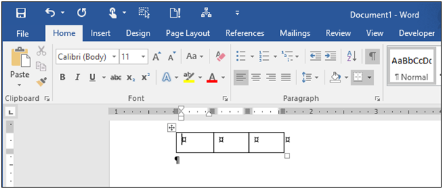 how to create tables in MS Word using keyboard