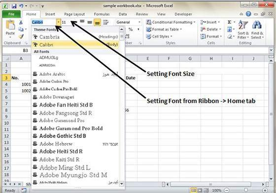 how-to-set-fonts-in-ms-excel-2010-clarified