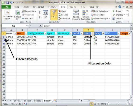 filter data in excel for mac